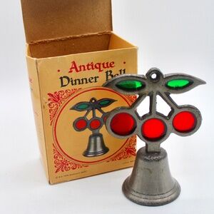 Vintage 1978 Kitschy Red Cherry *Antique* Band Dinner Bell w. Original Box Taiwa